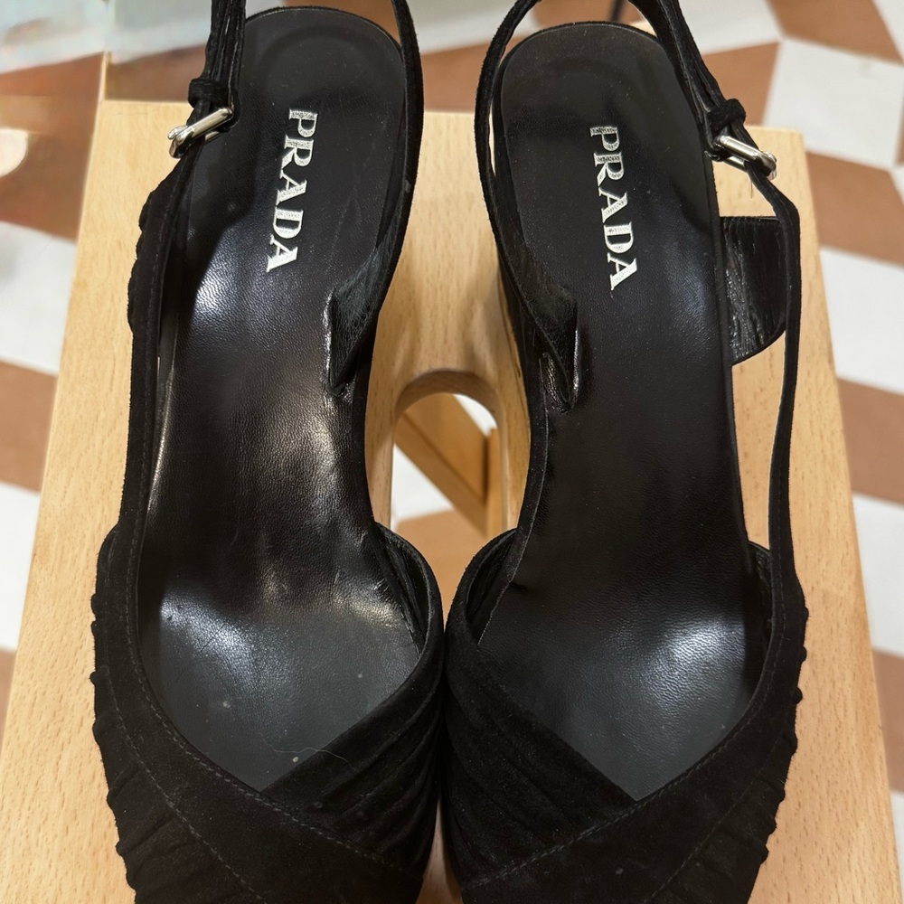 Prada Women's suede wedge heel